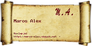Maros Alex névjegykártya