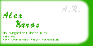 alex maros business card